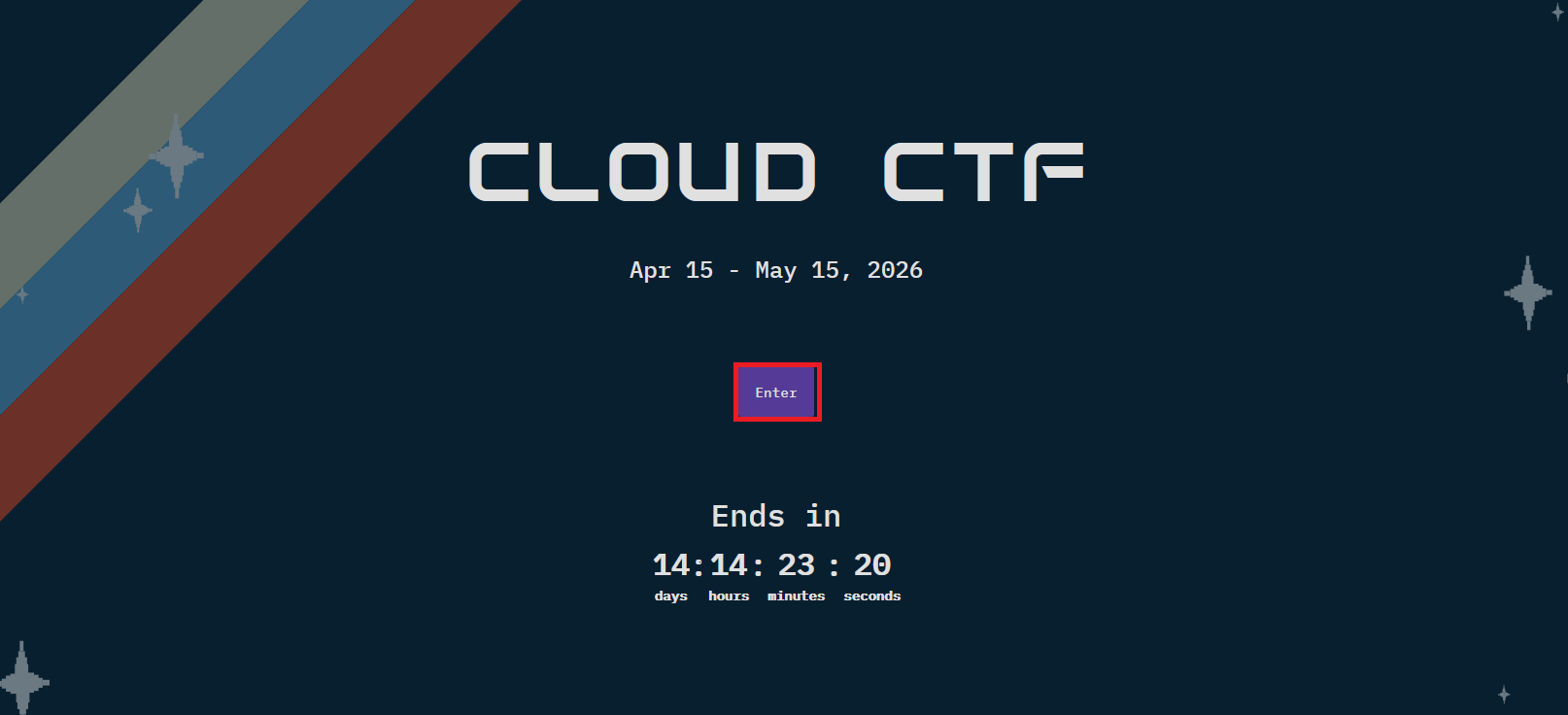 The Enter button for the CTF is located below the competition's dates.