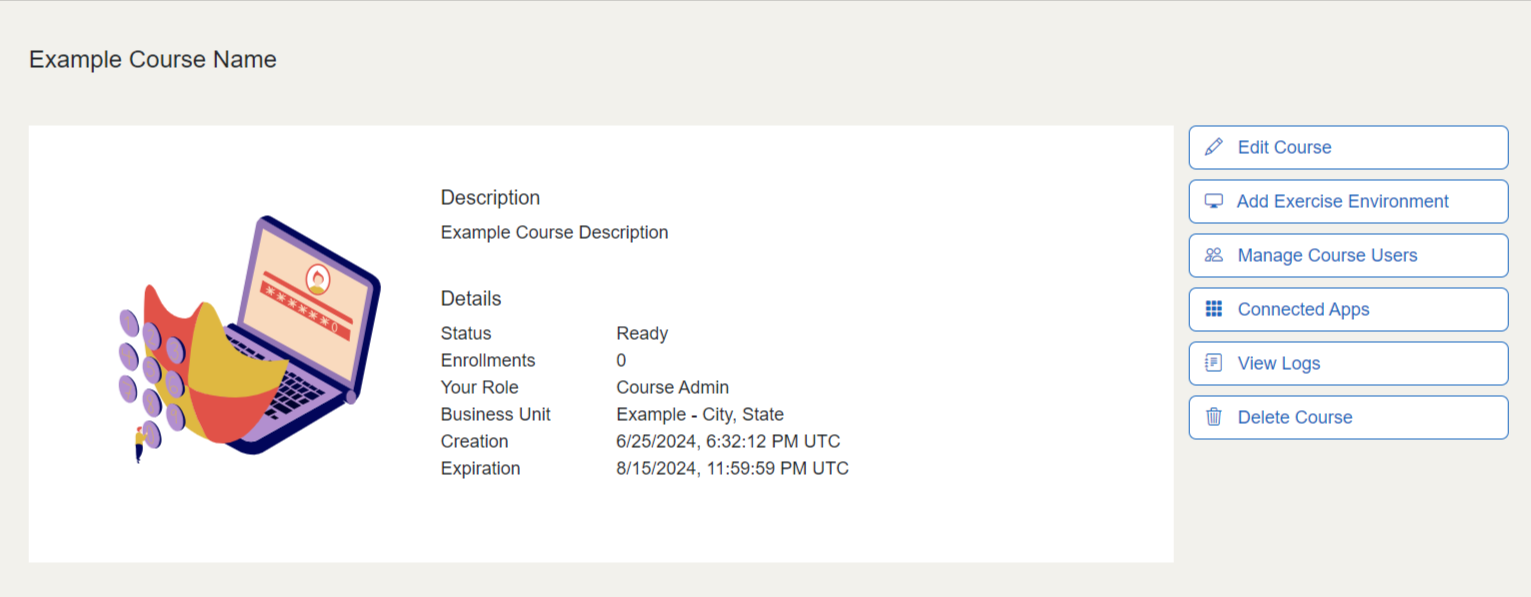 You can view your course in the middle of the page.