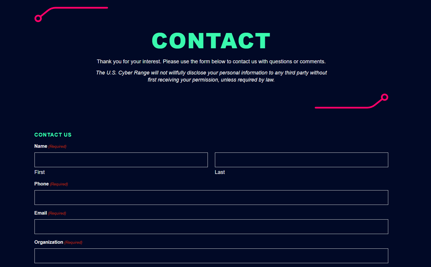 Sign-Up form displaying fields for Name, Phone, Email, and Organization name.